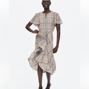 Zara flowy check dress